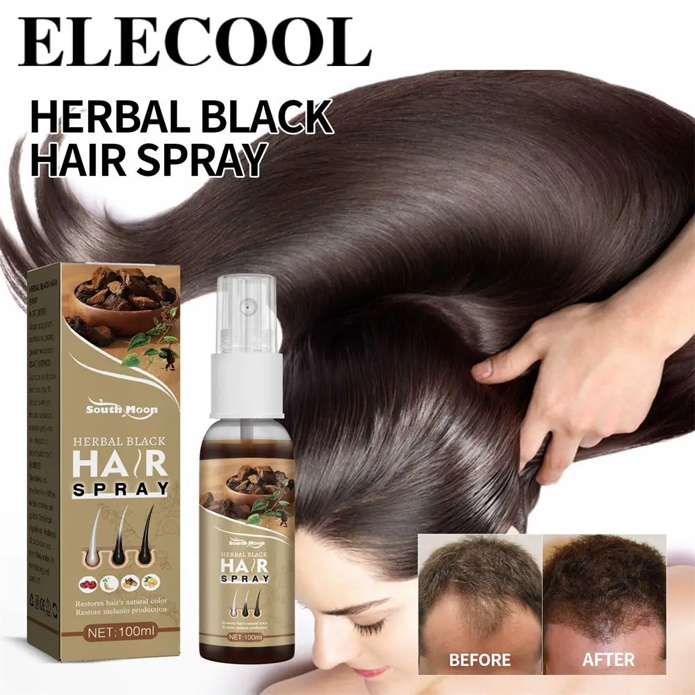 

Спрей для черных волос, высокое качество, глубокое увлажнение, против белых волос, растительный экстракт, от белого до черного, уход за здоровьем, 100 мл