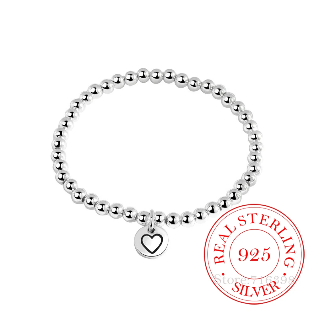 

Женский браслет из серебра 925 пробы с круглыми бусинами