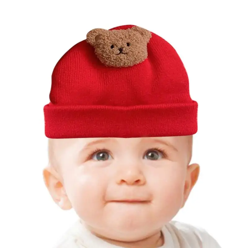 

Infant Baby Hat Unisex Newborn Baby Beanie Bear Hat Winter Infant Baby Soft Cute Knit Core Spun Yarn Warm Cap Nursery Beanie