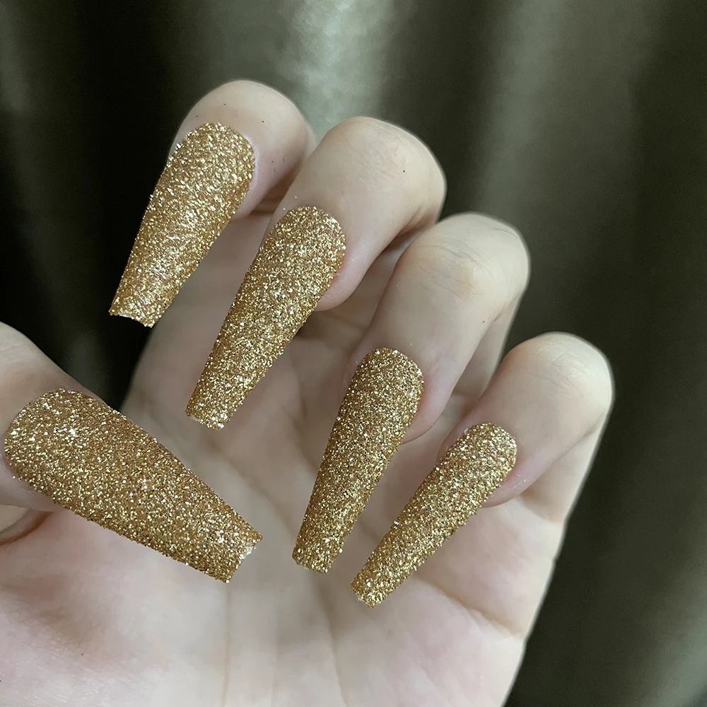 

20Pcs Glitter Nail Powder Ballet Fake Nails 10 Colors Full Covered Press on False Nail Tips Nail Art Manicure Tools Decoration