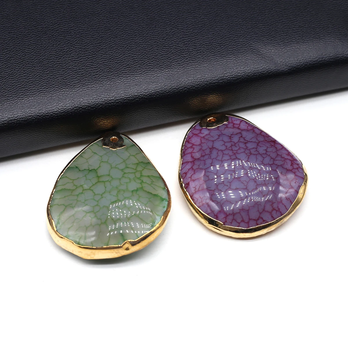 Натуральный камень, искусственный дракон, узорчатые агатные Исцеляющие кристаллы, каменные подвески, Женское Ожерелье 38x48 мм