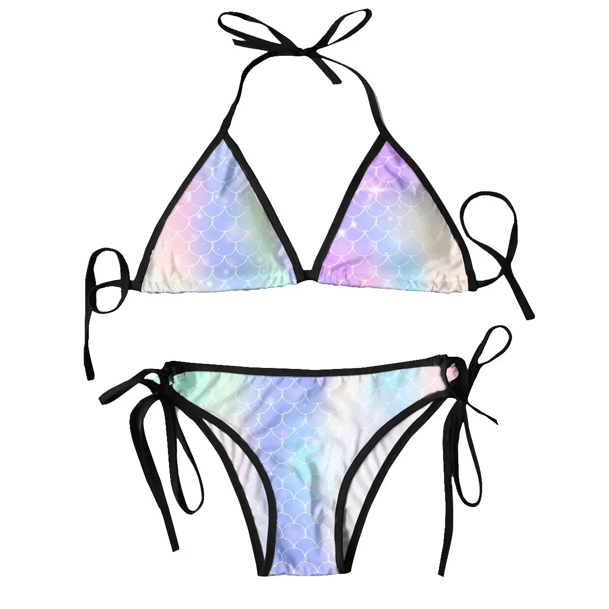 

Sexy Brazilian Thong Bikini Mujer Swimwear Women 2023 Princess Rainbow Scales Summer Beachwear