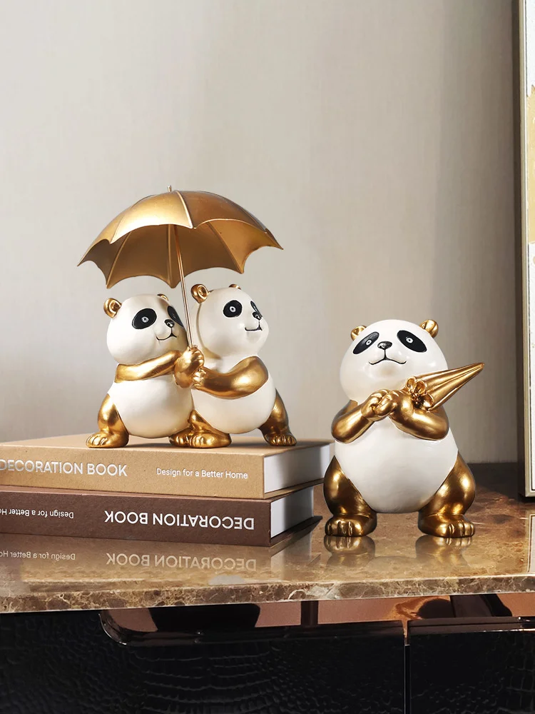 

Modern style creative light luxury panda decoration family home interior decoration living room wine cabinet handicraft