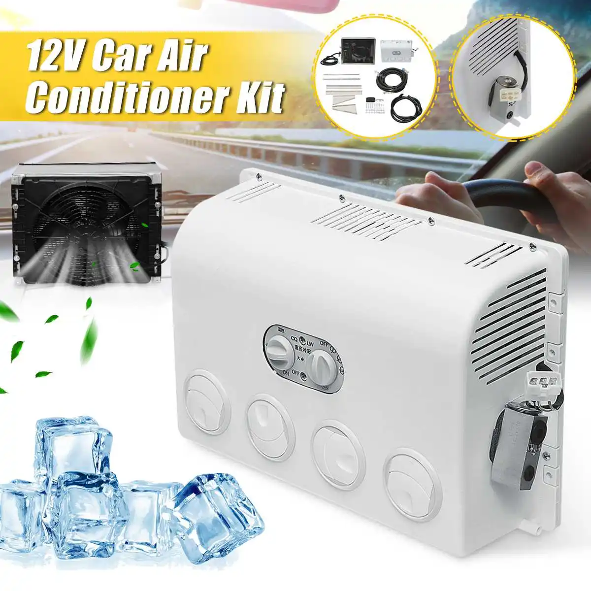 12V/24V Wall-mounted Inverter Air Conditioner Air Dehumidifier Air Cooling Fan Conditioning Cooler For Auto Car Caravan Truck
