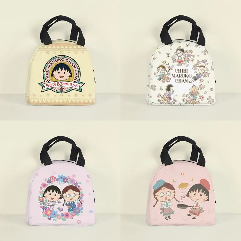 

Kawaii Chi-Bi Maruko Sakura Momoko Cartoon Student Office Bento Bag Girl Cosmetic Bag Storage Bag Handbag Lunch Box Bag Gift