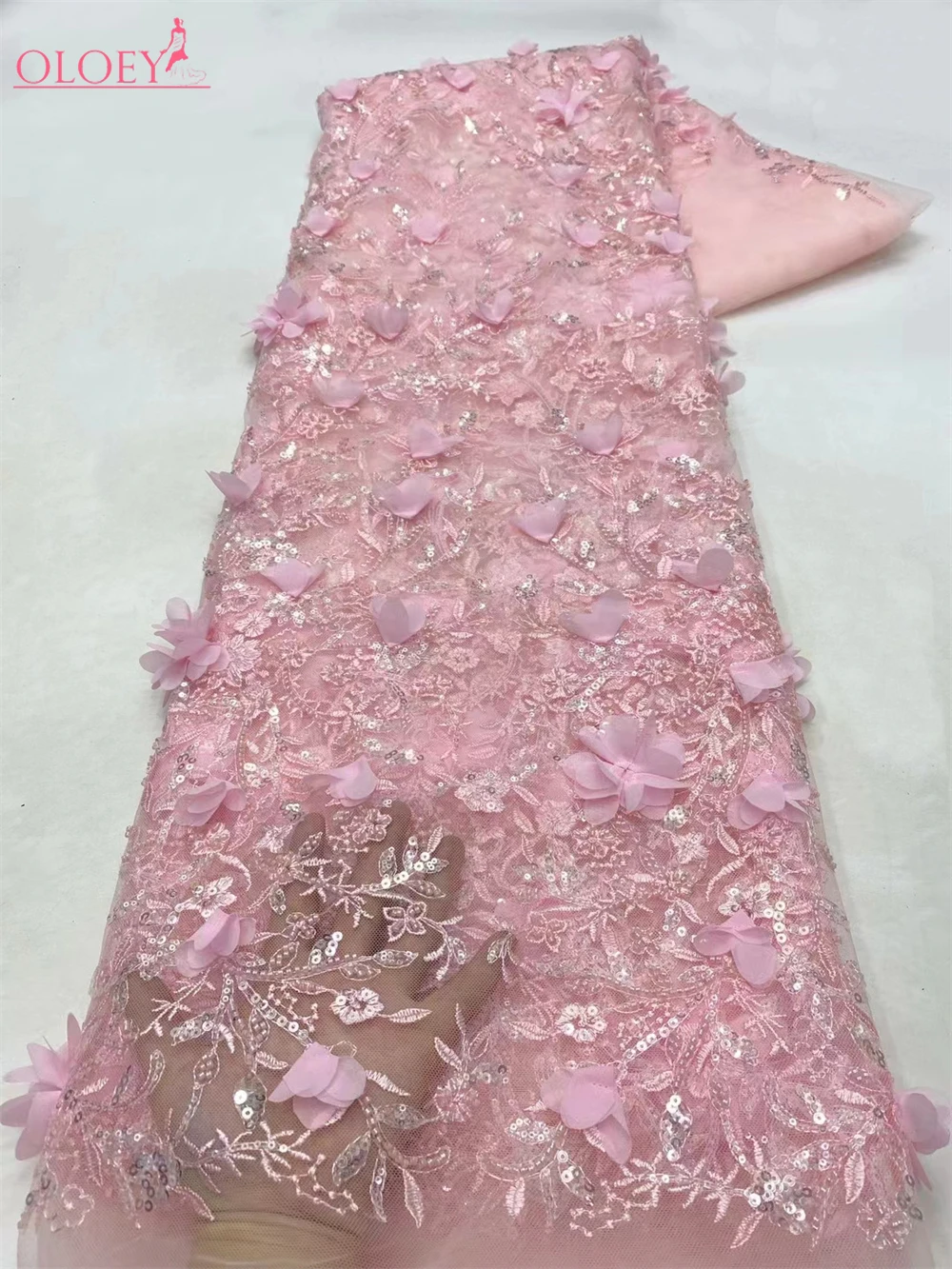 Новейшая Высококачественная Элегантная вышивка 3D Цветочная кружевная ткань