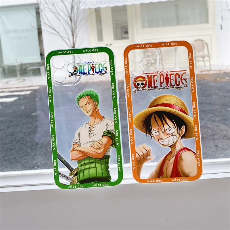 

Bandai Classic Anime One Piece Zoro and Luffy Phone Case for iPhone 12 11 Pro Max Xs Xr X 8 7 Plus High Quality Cover