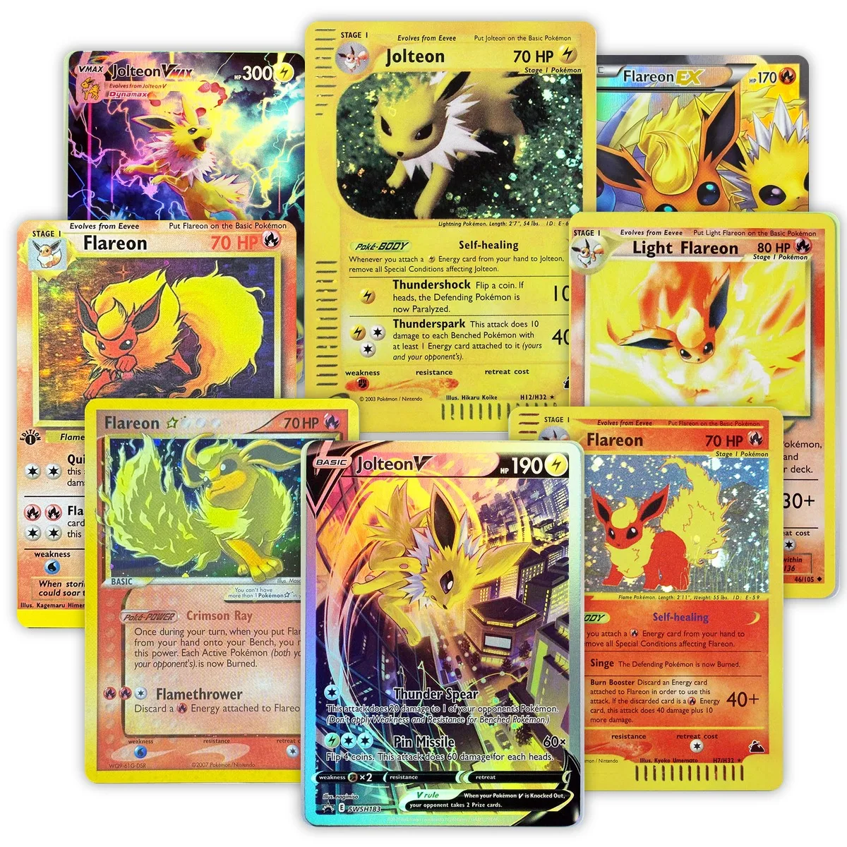 Фото PKM Proxy Generations (GEN) Jungle (JU) Neo Destiny (N4) Коллекционные редкие карты с голографическим и обычным дизайном Джолтеона/Флареона, подарки и игрушки PTCG №1