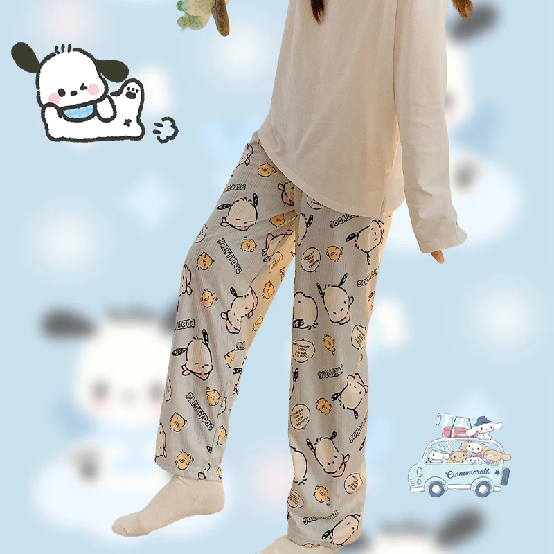 

Kawaii Pochacco Casual Pants Cute Cartoon Sanrio Sweet Girls Anime Trousers Home Trousers Clothes Bedroom Pajama Pants Gifts