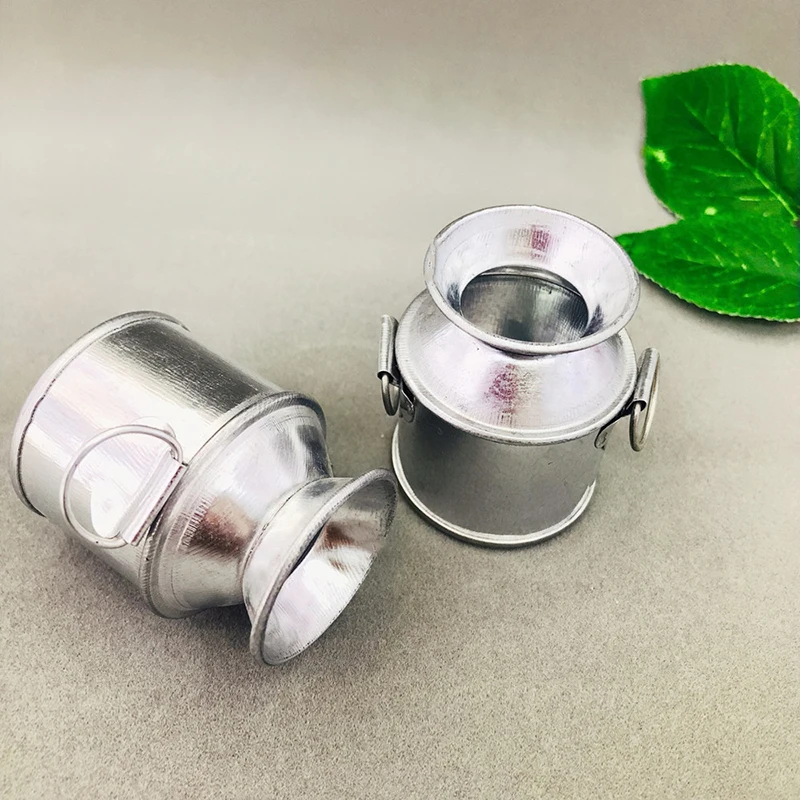 

1:12 Dollhouse Miniature Farm Metal Milk Can Kettle Pot Flower Arrangement Bucket Kids Pretend Play Toys Doll House Accessories