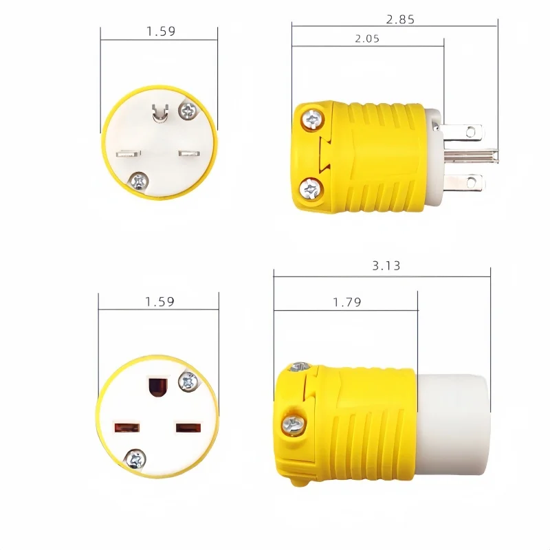 Наконечник удлинительного шнура NEMA 6-15P 15Amp 250 6-15R сменный Электрический штекер и