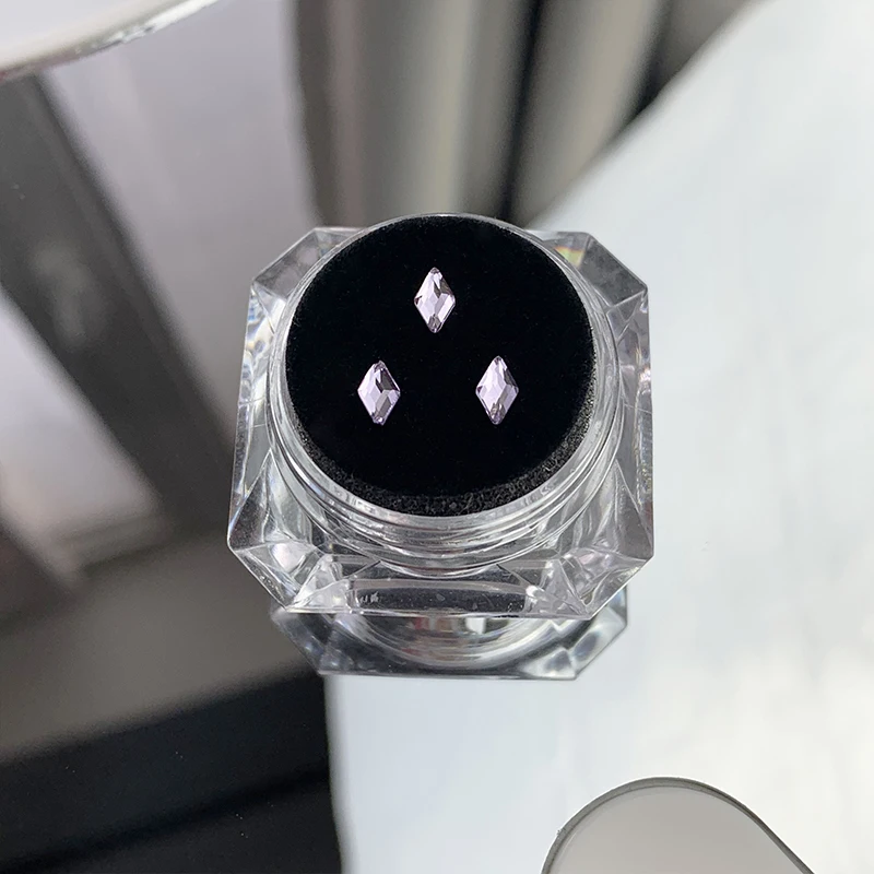 

3Pcs Fashion Teeth Gems Dental Crystal Beauty Diamond Ornaments with Box Tooth Gem Oral Hygiene Teeth Decoration Light Purple