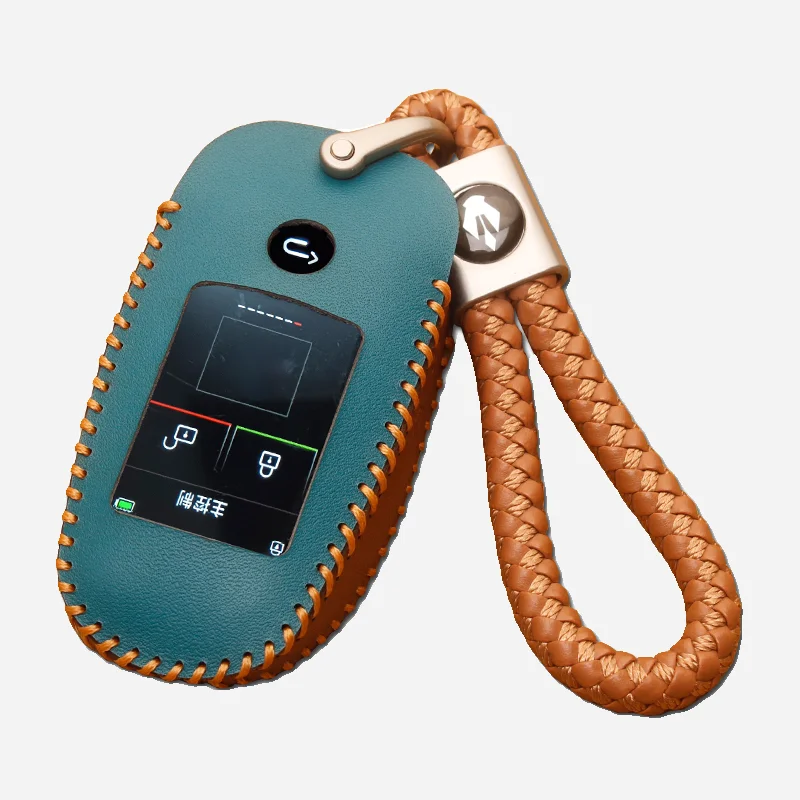 

Кожаный модифицированный чехол для автомобильного ключа Smart LCD CF920 для BMW Audi Benz Lexus Hyundai Nissan Renault Toyota, чехол для дистанционного ключа, брелок