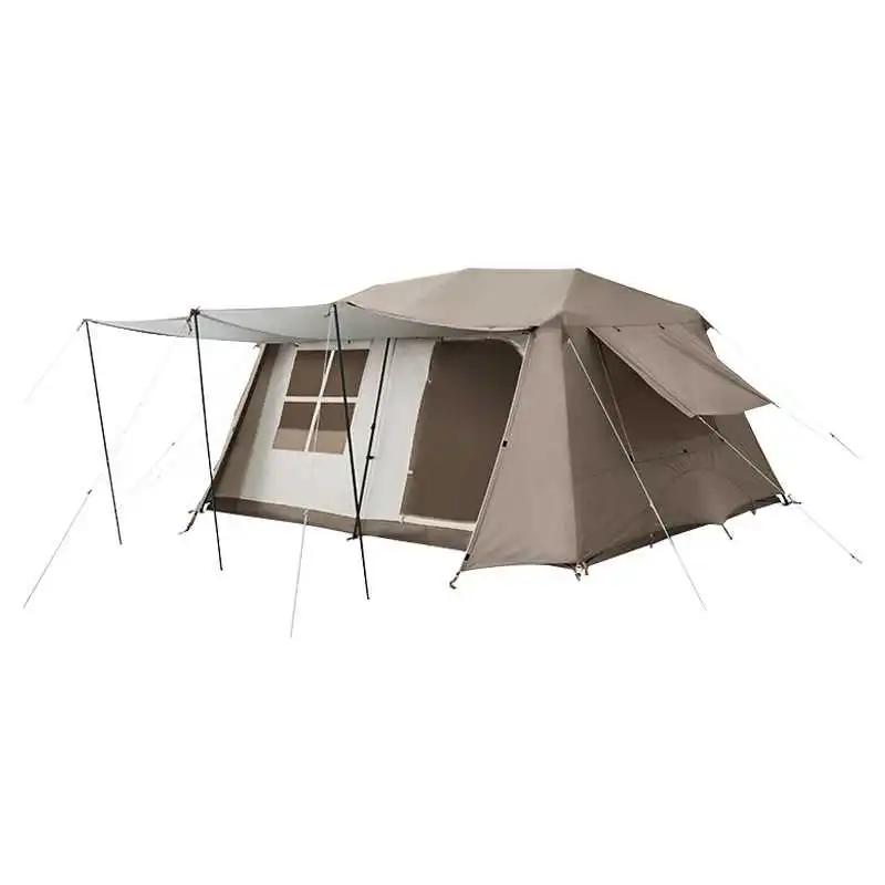 Awning Waterproof Outdoor Camping Camping Equipment Roof 13 Automatic Tent Two Rooms One Hall Field Cabin Toldo Gazebo Camping images - 6