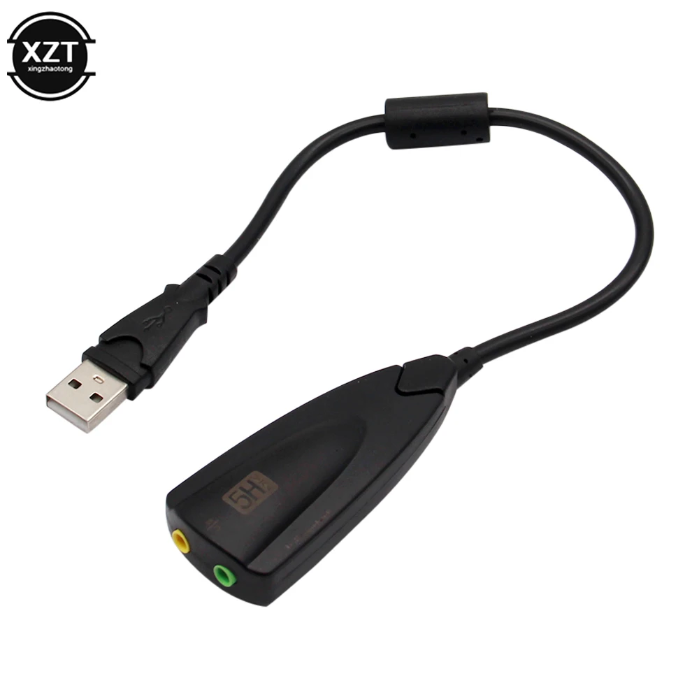 

External USB Sound Card 7.1 Audio Adapter 5HV2 USB to 3D CH Audio Headset Microphone 3.5mm Jack For Laptop PC