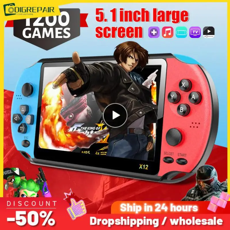 

1/2/3 шт., игровой видеоплеер в стиле ретро, 5,1 дюйма, поддержка Tf-карты, игровой контроллер, 2500 мАч, с двойными клавишными игровыми консолями