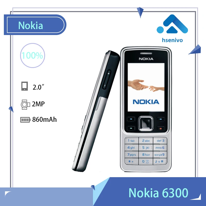 

Nokia 6300 Refurbished-Original Nokia 6300 Unlocked Mobile Phone 2.0 inches 2G Java Cheap Free Shipping
