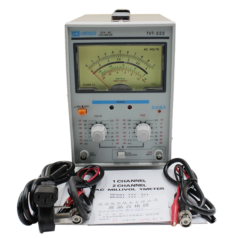 TVT-322 Двухканальный милливольтметр Двойной игольчатый Новый дизайн