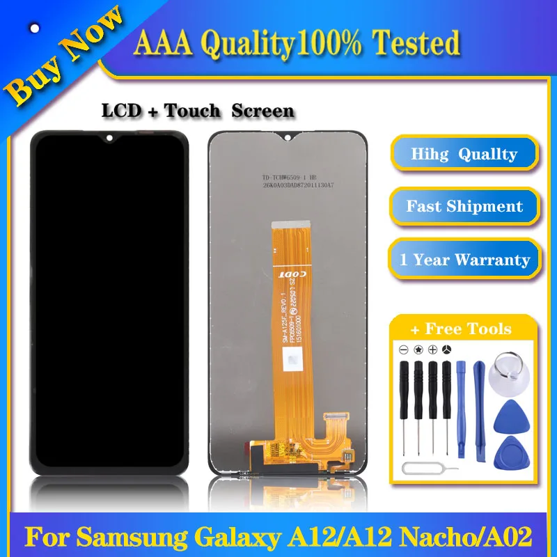 

100% Tested LCD Screen and Digitizer Full Assembly for Samsung Galaxy A12/A12 Nacho/A02 SM-A125 SM-A127 SM-A022