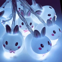 bunny light string 10pcs led beads bunny lampshade string lamp battery white little bunny light string rabbit light decoration