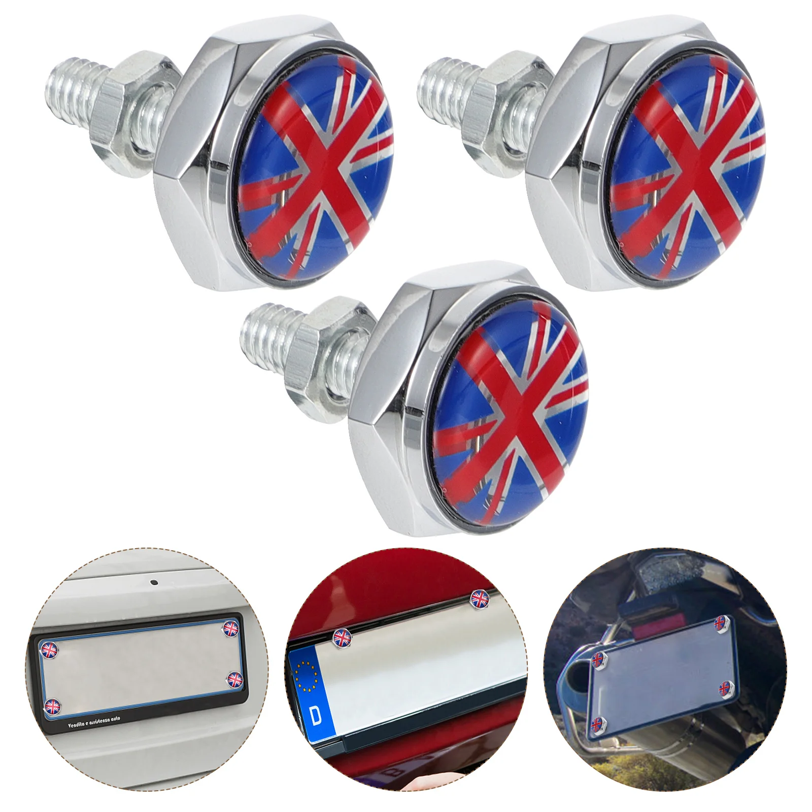 

4pcs Car License Plate Accessories Motorcycle License Plate Covers Screw Bolts License Plate Screw Bolts