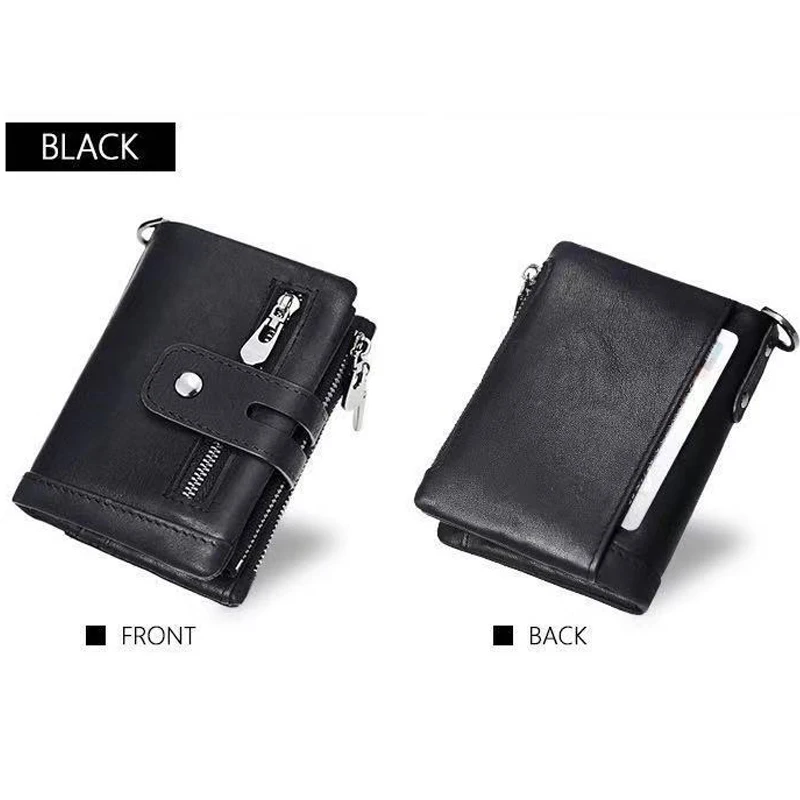 Высококачественный мужской кошелек из натуральной воловьей кожи для монет