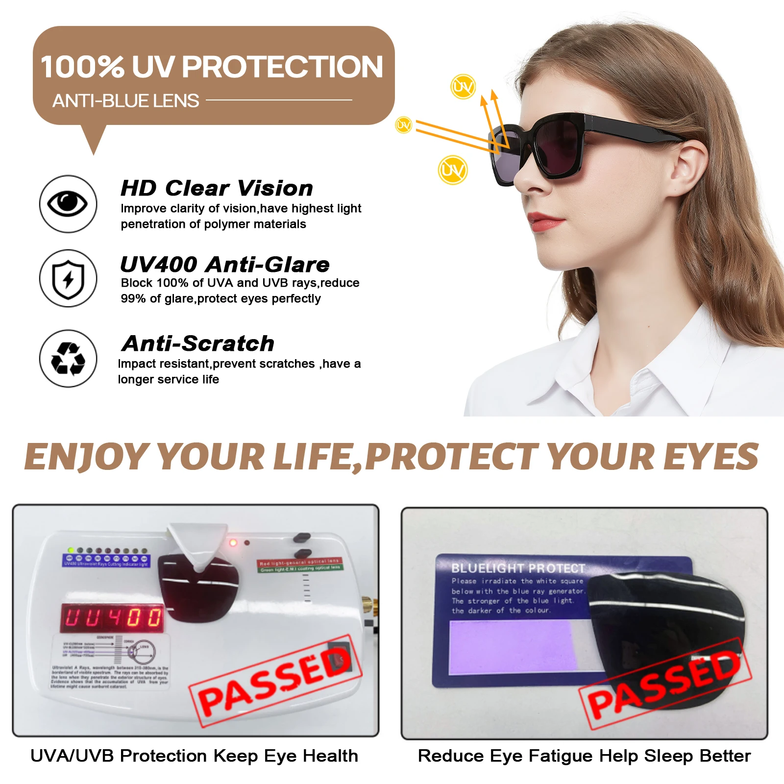 Очки солнцезащитные женские с большой оправой квадратные большие солнечные очки