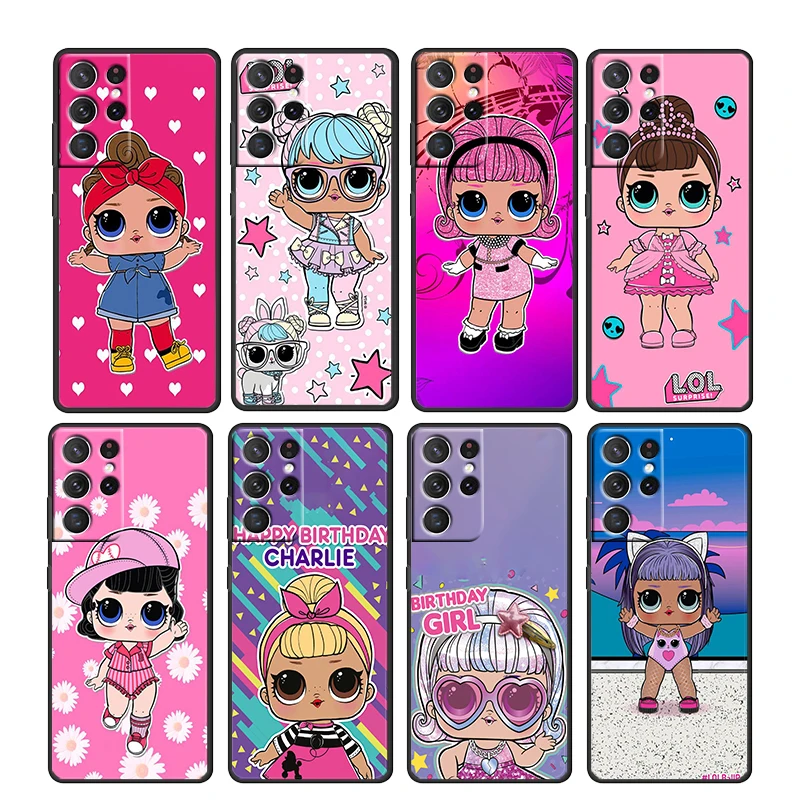 

L.O.L. SURPRISE Love Dolls For Samsung Galaxy S22 S21 S20 Ultra Plus Pro S10 S9 S8 S7 4G 5G Soft TPU Black Phone Case Capa Cover
