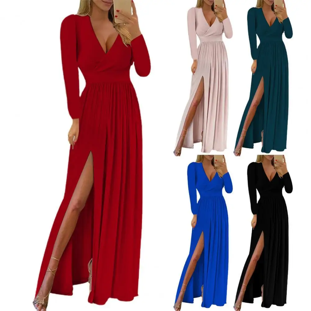 

Женское офисное платье, осенне-зимнее вечернее праздничное платье, простое обтягивающее плиссированное платье с простой талией