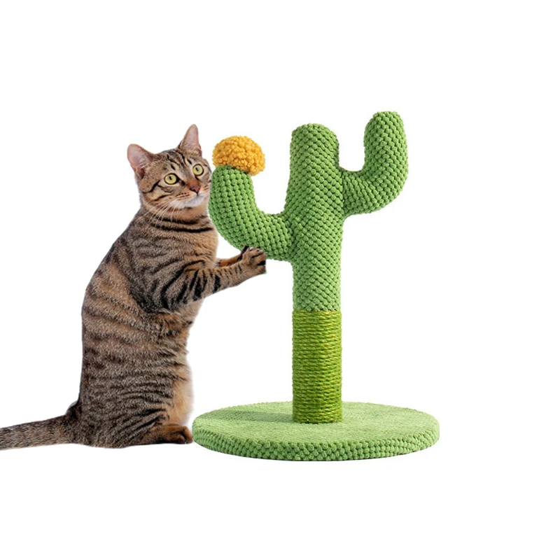 

Pet Cat Tree Toy Cat Climbing Furniture Cute Cactus Kitten Scratching Post Condo Cat Tower