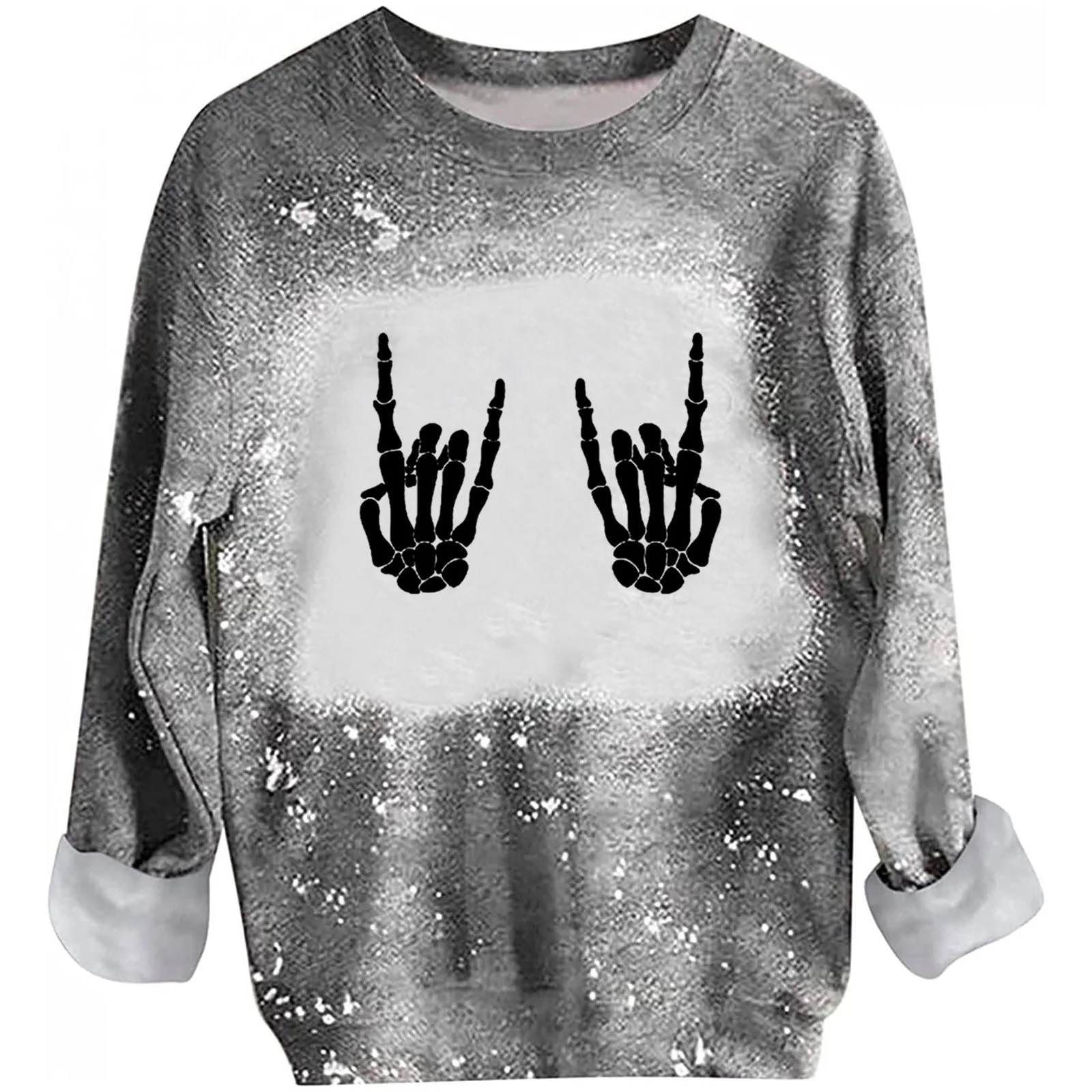 Женская рубашка с длинным рукавом круглым вырезом |