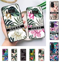 art flowers banana leaf guess phone case for samsung galaxy note10pro note20ultra note20 note10lite m30s