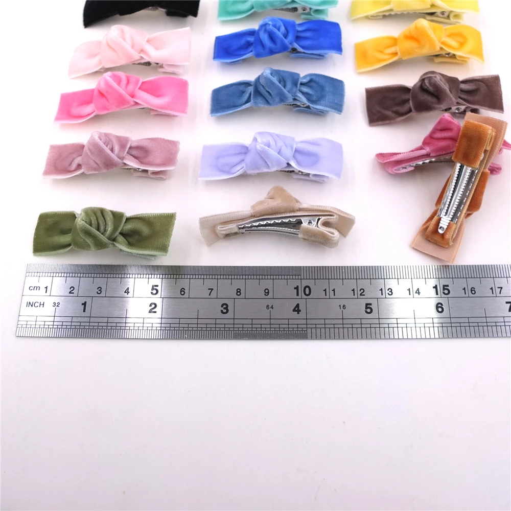 Милые бархатные заколки для волос с бантом и бахромой 2 шт. челки маленьких