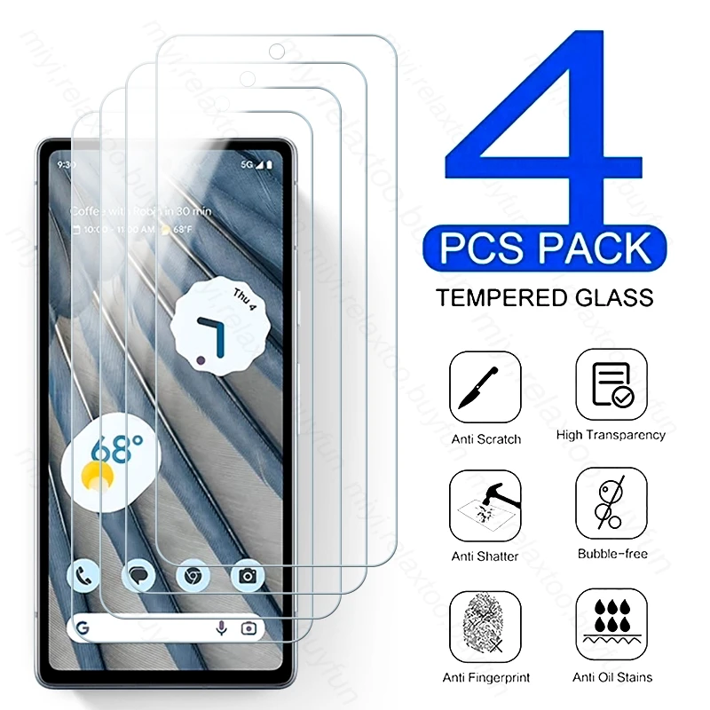 

Pixel7a 5G Glass 4PCS Protective Glass For Google Pixel 7a 7 a 5G 2023 G0DZQ 6.1" Screen Protector Safety Film Armor Guard Cover