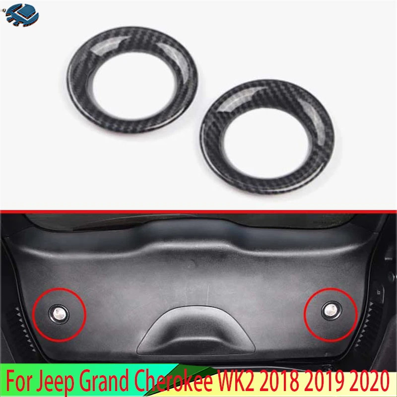 

For Jeep Grand Cherokee WK2 2018-2020 Car Styling Accessories Carbon Fiber Style Rear door reading lamp shade decorative frame