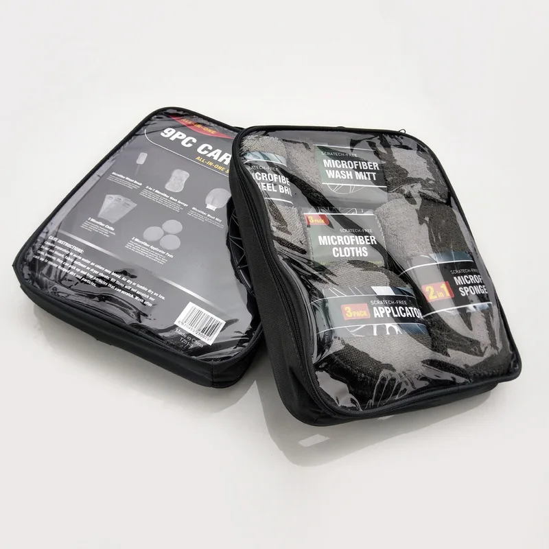 Лидер продаж набор из 9 предметов для чистки автомобиля автомобильное полотенце