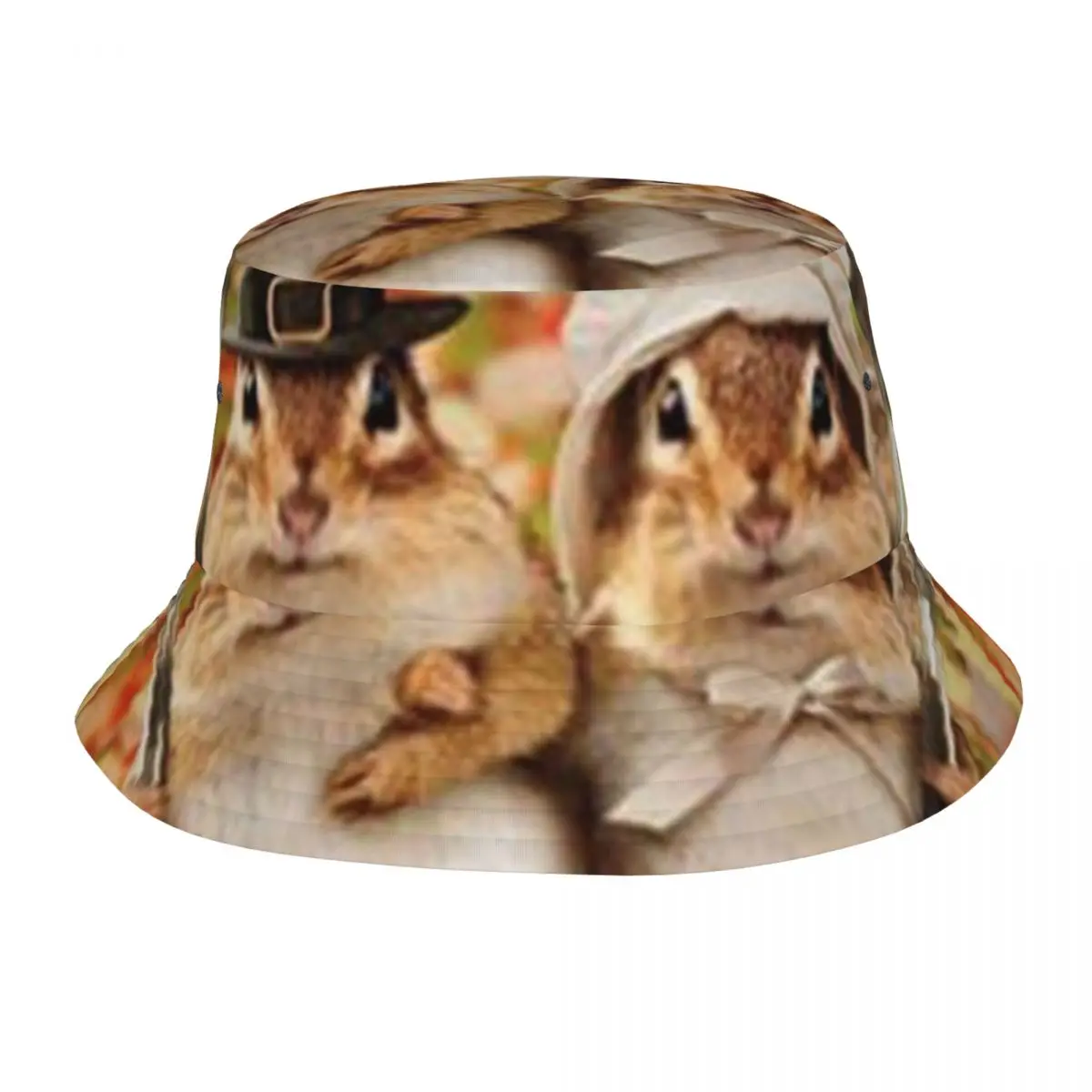 

Thanksgiving Squirrel Outdoor Fisherman Cap Beach Hats SunCaps Men Women Bucket Hat Panama Hats Bob Hats For Women