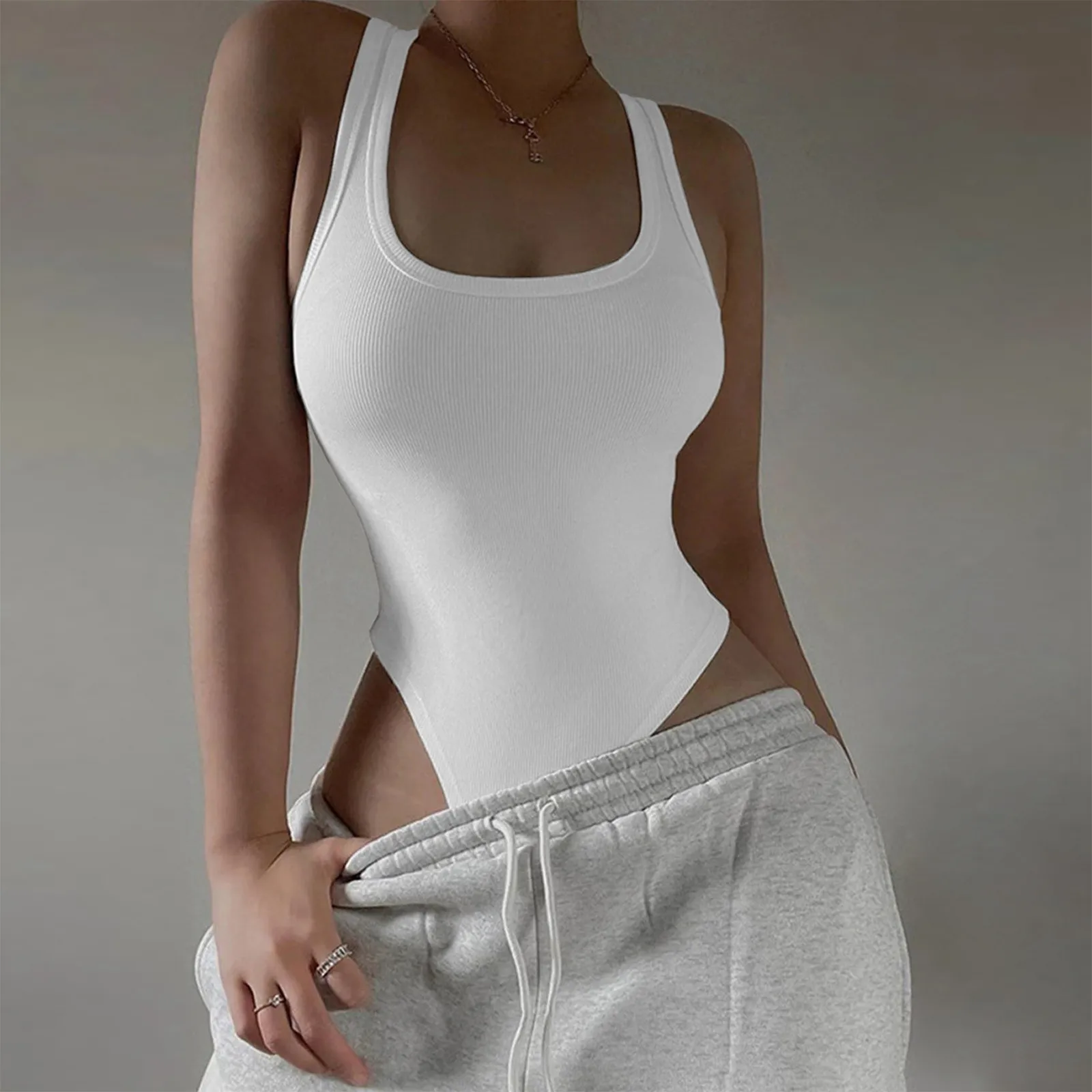 Вязаное боди без рукавов жаркое лето сексуальное облегающее топы с открытыми