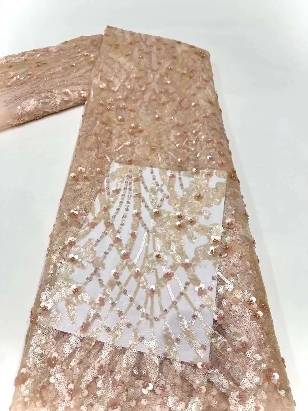 Новейшая Роскошная Элегантная вышивка тяжелая кружевная ткань для жениха