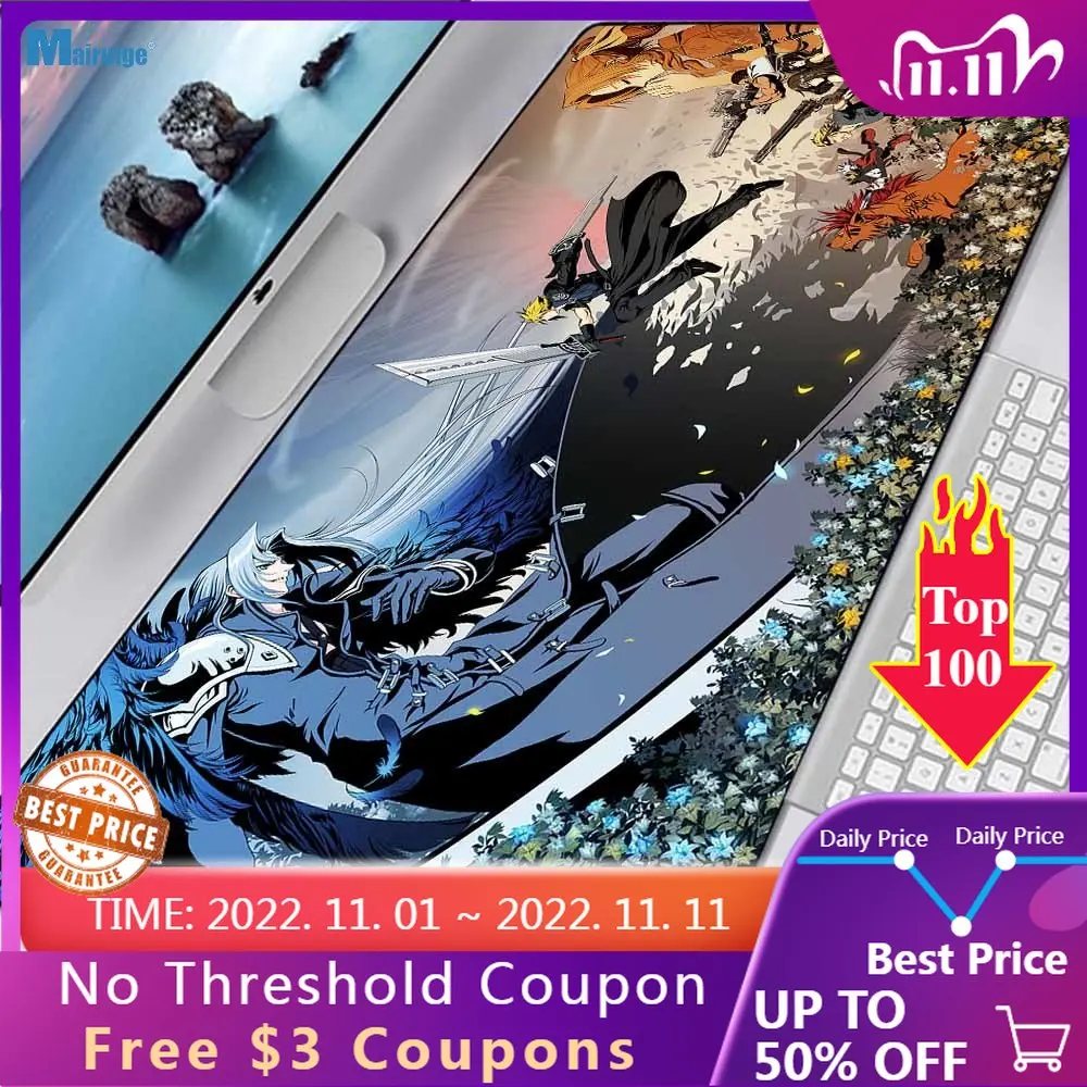 

Final Fantasy Art Oversized Mouse Pad Gamer Accessories Mouse Pad Anime Mouse Pad Xxl Wrist Rest Desk Pad Pad Mouse Rubber Pad