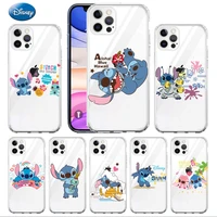 disney cute cartoon stitch case for apple iphone 13 pro 12 mini 11 pro xr x xs max 7 7s 8 plus 6 6s soft transparent phone coque