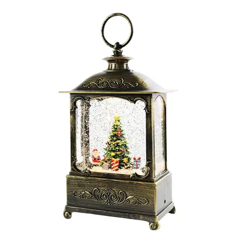Креативная блестящая Рождественская музыкальная шкатулка, вращающийся фонарь для украшения дома