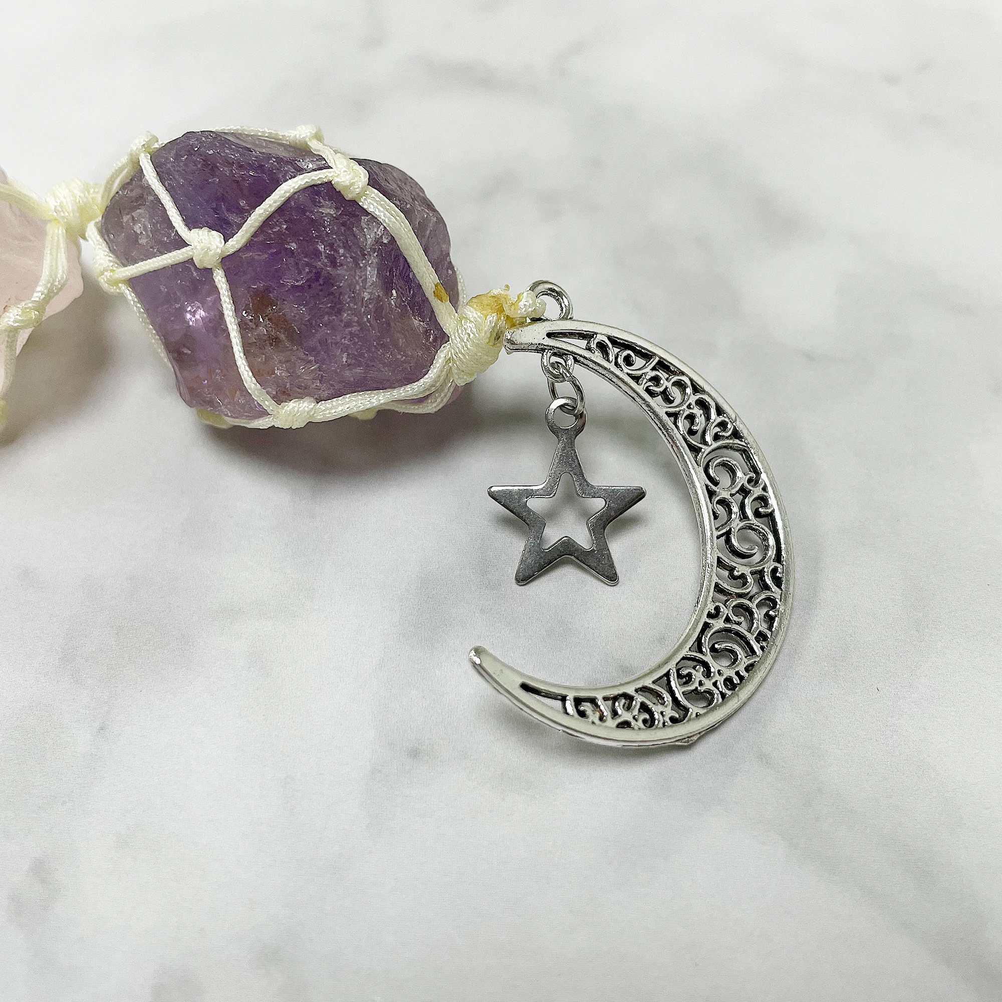 Подвеска из натурального аметистового порошка Хрустальная подвеска ручной