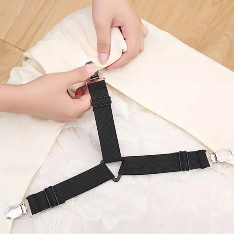 

4pcs Deskcloth Gripper Adjustable Elastic Bed Sheet Buckle Non-slip Fixed Clip Multifunctional Sofa Suspenders Gripper Bed Sheet