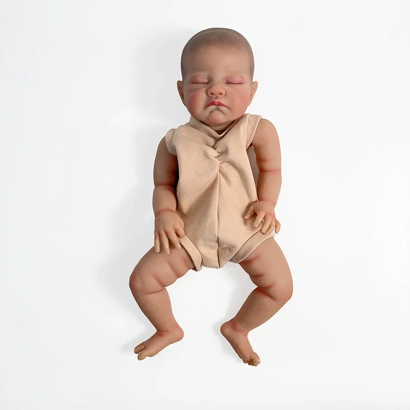 

20inch Painted Kit August Asleep Baby Lifelike 3D Skin Venis with Hand-draw Hair (with Cloth Body)
