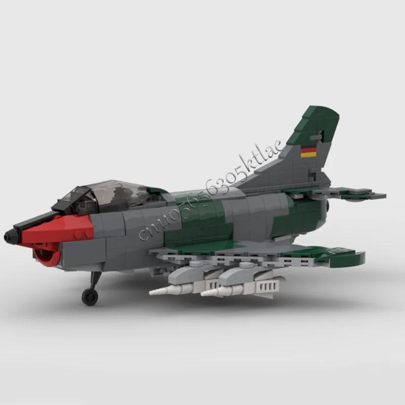 Фото Новые детали 567 MOC G 91, модель реактивного истребителя с одним двигателем, собранная своими руками, образовательная креативная для детей, игрушки, праздничные подарки-сюрпризы №2