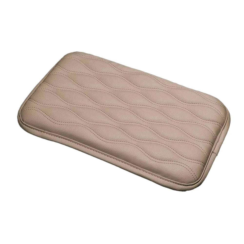 

Car PU Leather Armrest Cushion Cover Car Center Console Seat Pad Beige Box Interior Accessories Car Armrest Pad