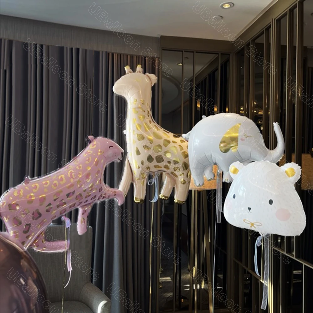 

Wild Animal Foil Birthday Balloons for Baby Shower Pink Leopard Elephant Giraffe Helium Globos Safari Birthday Party Decorations