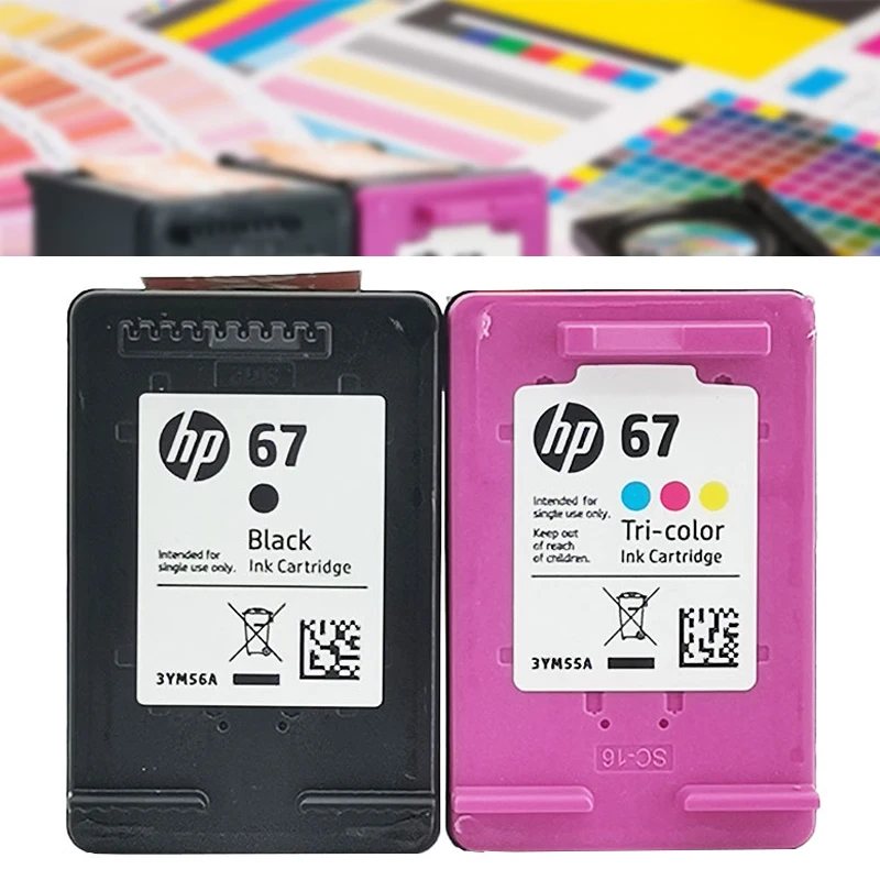 

1pc Ink Cartridge Replacement Kit Black Colorful Inkjet Dye For HP 67 For DeskJet 1255 2752 4140 Series For ENVY 6052 Printers