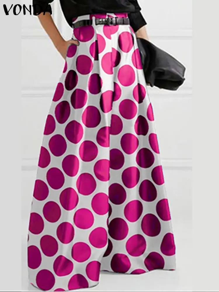 Брюки VONDA женские с принтом в горошек Элегантные Длинные повседневные богемные